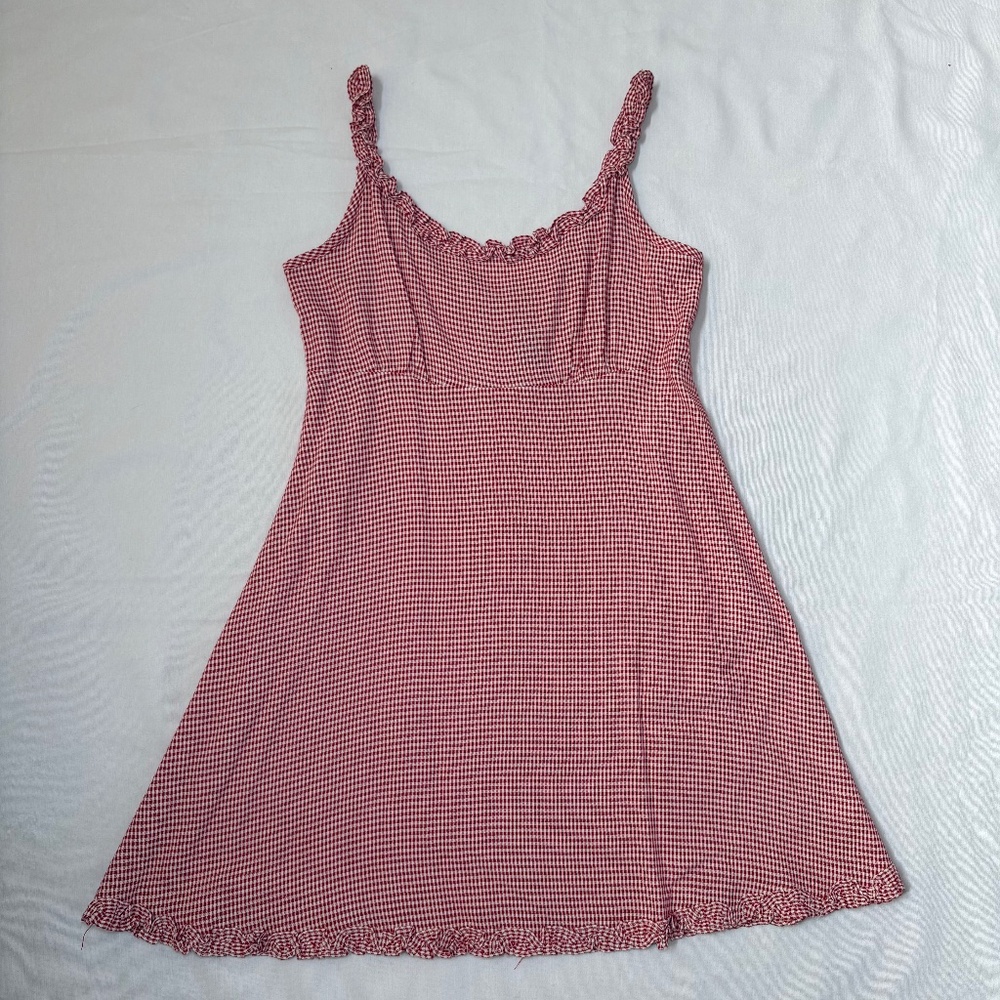 Knapp Studio Y2K Women’s Gingham Red/White Mini Sleeveless Sun Dress Whimsy Sz 3